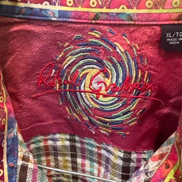 Robert Graham Mens Button Striped Shirt Size XL/TG Multicolored - Picture 12 of 12